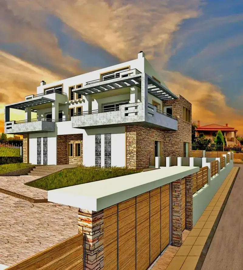 Two-storey house with shops in the basement - N. Propontida, Halkidiki