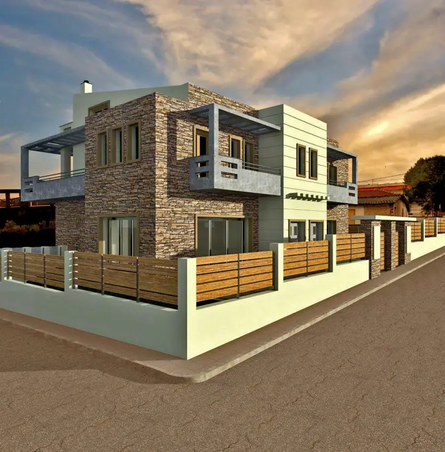 Two-storey house with shops in the basement - N. Propontida, Halkidiki