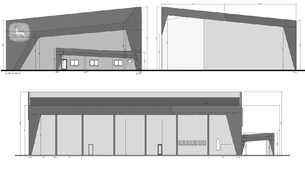 Reconstruction of John Deere exhibition facade in Alexandroupoli - Alexandroupolis, Thrace, Greece
